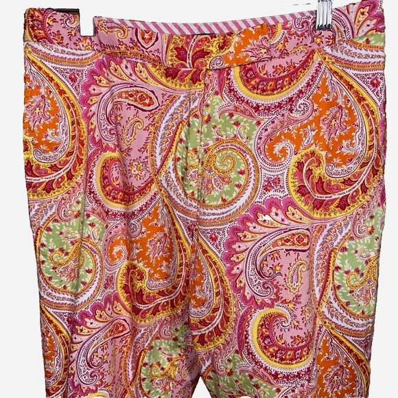 Bushwacker Boho Psychedelic Paisley Capri Pants Sz 10 Retro Y2K Festival Vibes - Picture 4 of 7
